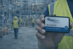 Badge digitale BeeComs per la rilevazione presenze in cantiere in contesto di sicurezza sul lavoro